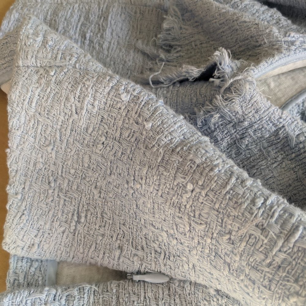 Zara blue crop top. Ruffles fringe side zip - Picture 13 of 13